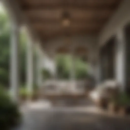 Elegant covered patio with stylish furniture