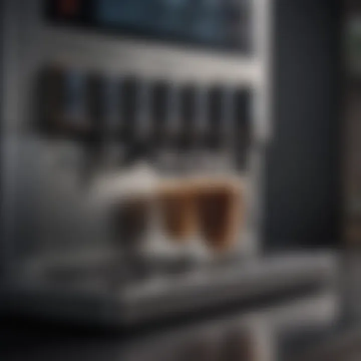 Close-up of the control panel on a combination coffee maker