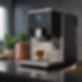 Sleek all-in-one coffee maker showcasing its brewing capabilities