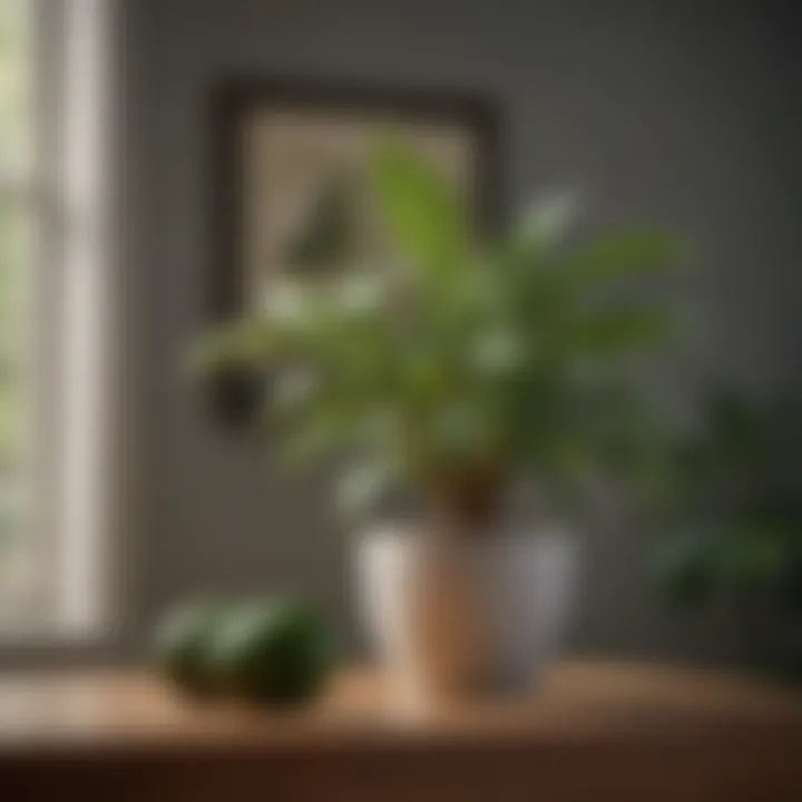 Beautifully arranged interior featuring avocado plant