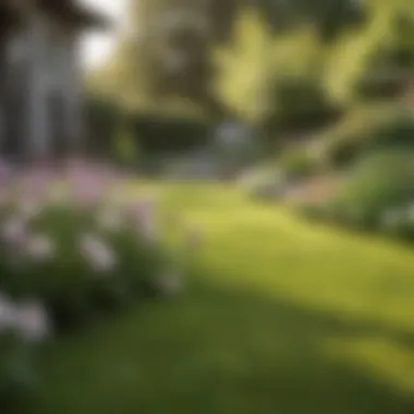 A beautifully landscaped lawn featuring a mix of flowering bulbs