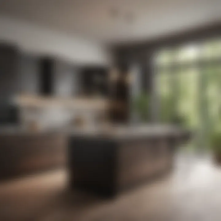 Modern kitchen with sleek cabinetry and innovative layout