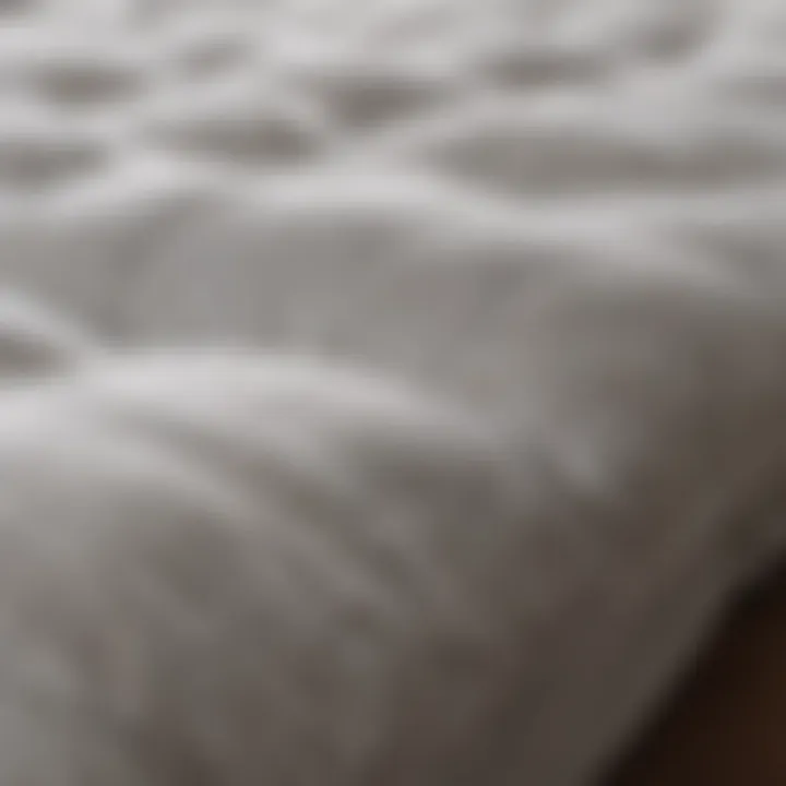 Close-up of premium comforter fabric textures