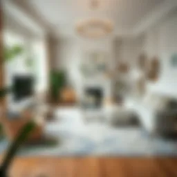 A beautifully arranged living room showcasing a stunning area rug that complements the decor.