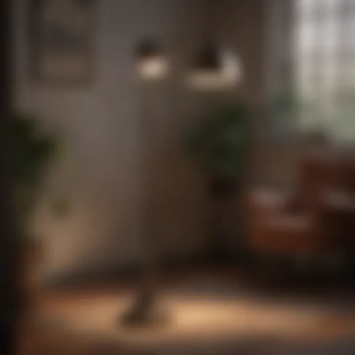 Vintage floor lamp in an artistic studio