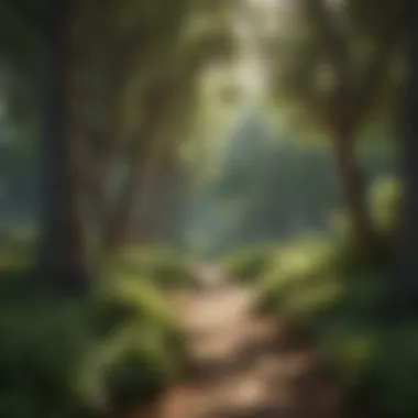 Aesthetic Landscape with Small Shaded Trees Aesthetic landscape enhanced by small shaded trees
