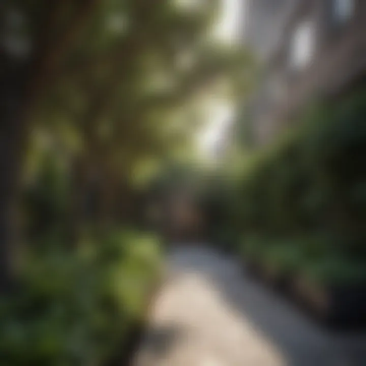 Urban garden featuring shade-tolerant tree species