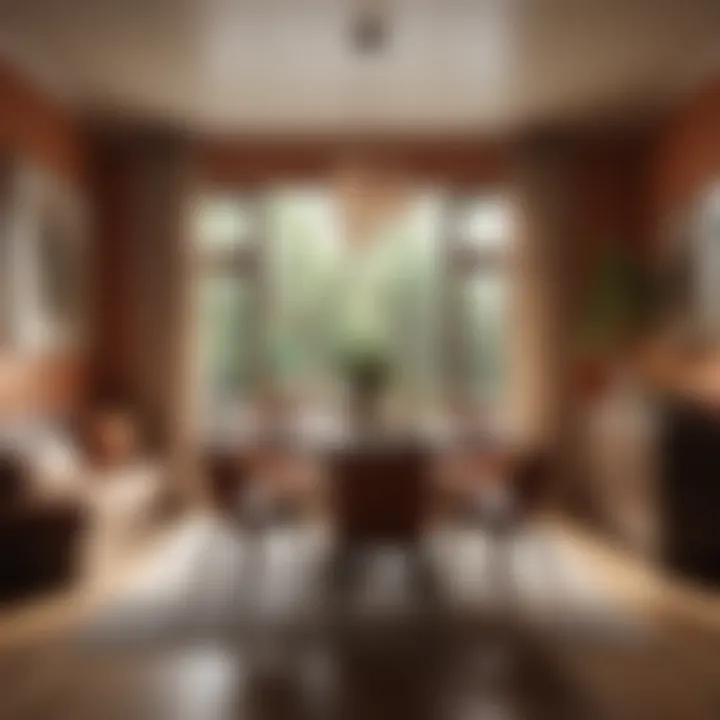 Cozy dining area decorated with warm and inviting tones