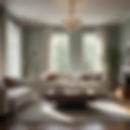 Elegant living room showcasing a serene color palette