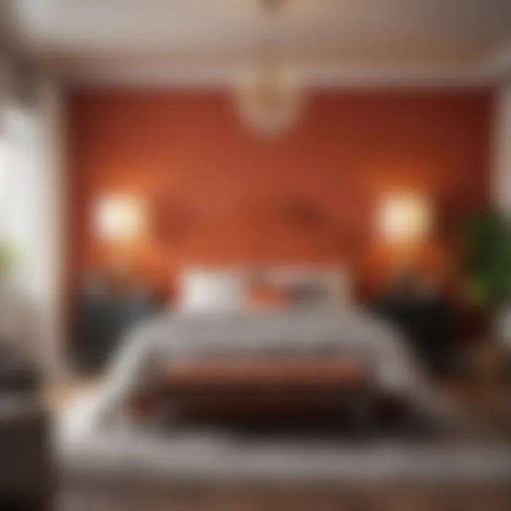 Vibrant bedroom featuring bold and contrasting paint colors