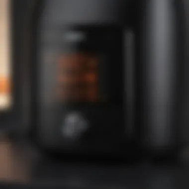 Close-up of air fryer's digital controls and interface