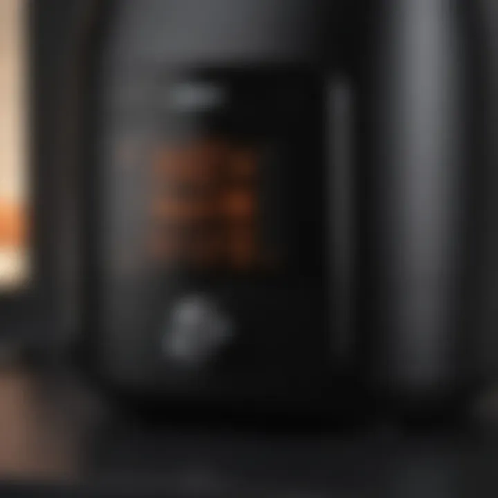 Close-up of air fryer's digital controls and interface