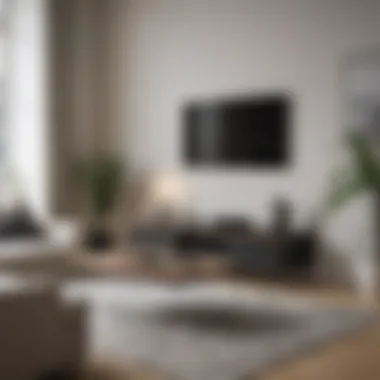 Strategic Placement of Slim TV Tables Slim TV table positioned strategically within a contemporary living space.