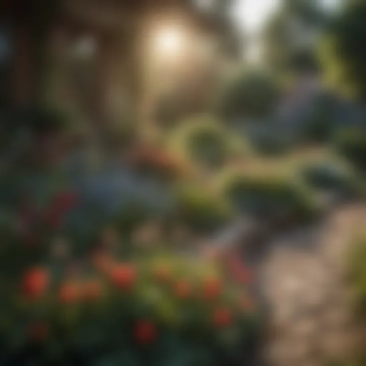 A seasonal garden layout illustrating flower placement according to climate zones