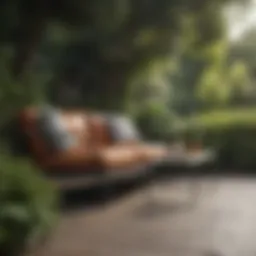 Elegant waterproof patio furniture set in a lush garden