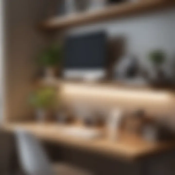 Contemporary hidden desk hutch showcasing innovative storage solutions.
