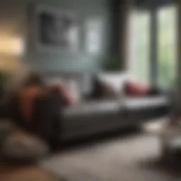 Stylish seven-foot sofa bed in modern living room setting