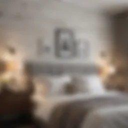 Elegant bedroom featuring shiplap accent wall