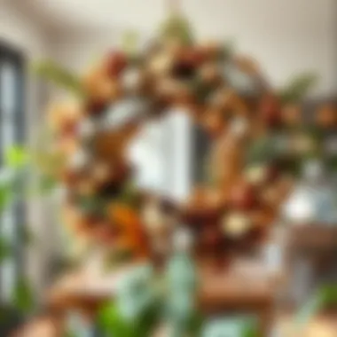 Innovative Textures: A Contemporary Wreath Approach Modern wreath arrangement featuring unique materials and textures