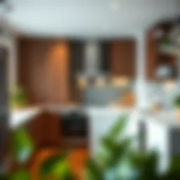 A modern kitchen showcasing elegant semi-custom cabinets