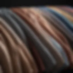 Luxurious fabric swatches representing different robe materials