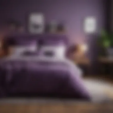 Cozy Bedroom with Violet Accents Cozy bedroom featuring violet accents and accessories