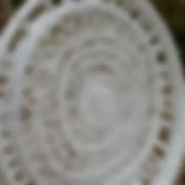 Close-up of white wicker craftsmanship showcasing intricate weaving patterns