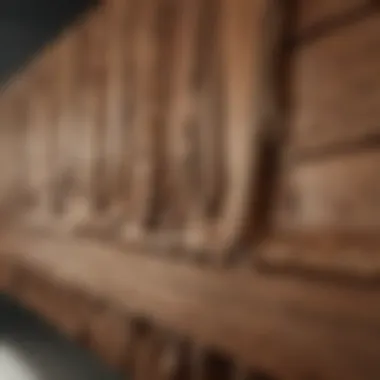 An artistic arrangement of different wood types used in cabinetry, emphasizing style and function
