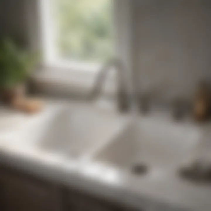 Dual bowl farmhouse sink with a stylish countertop