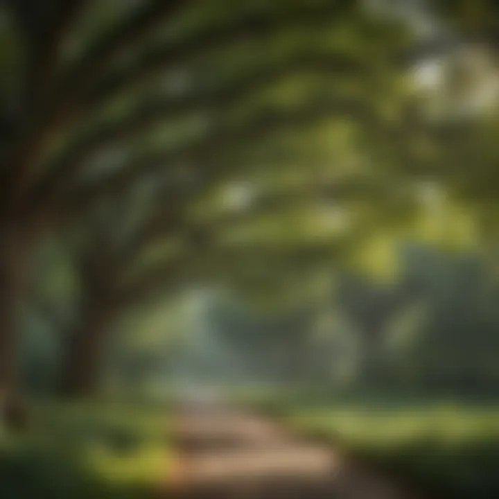 Lush green canopy created by fast growing shade trees in Tennessee