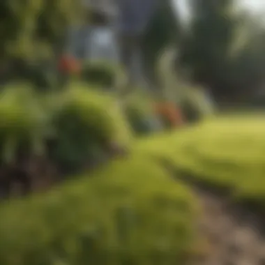 Natural fertilizers applied to a vibrant lawn