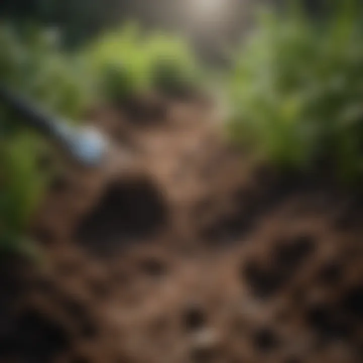 Close-up of soil testing for nutrient levels