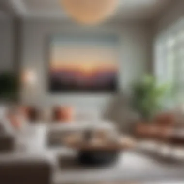 A serene color palette in a stylish living room
