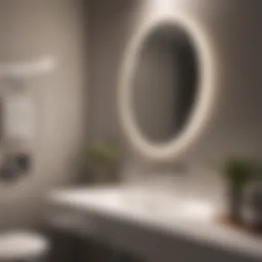 A close view of a glossy finish on a bathroom wall