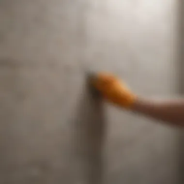 Illustration of a wall being grouted with precision