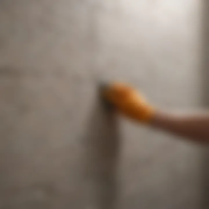 Illustration of a wall being grouted with precision