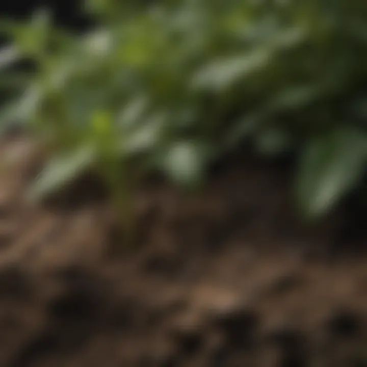 Close-up of rich soil in a container, perfect for herb growth