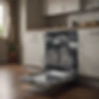 Interior view of a spacious dishwasher