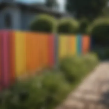 Colorful vinyl fencing complementing a modern landscape