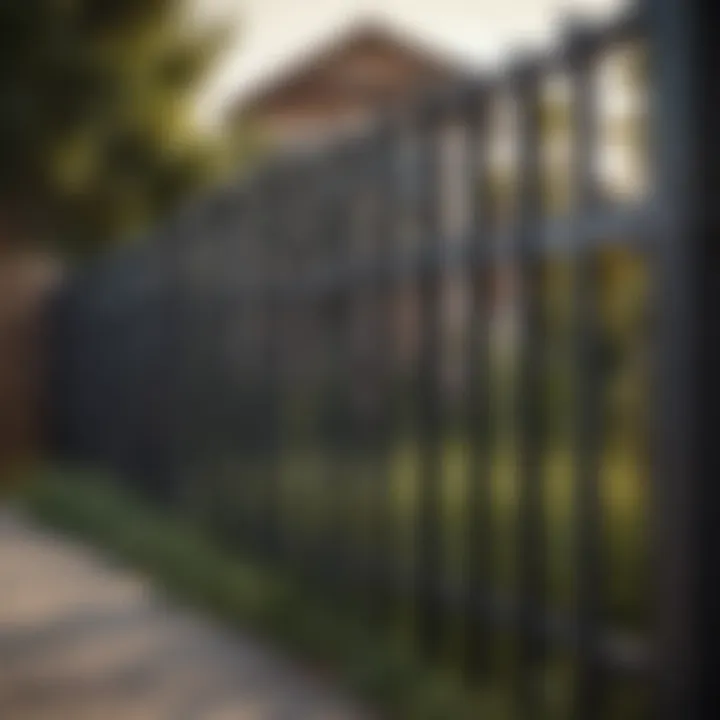 Sturdy metal fence providing security around a property