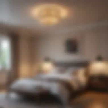 Cozy Bedroom Lighting Warm and inviting ceiling light illuminating a cozy bedroom environment