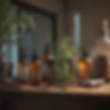 Tools for a Refreshing Home Cleanse Essential oils and cleansing tools arranged aesthetically