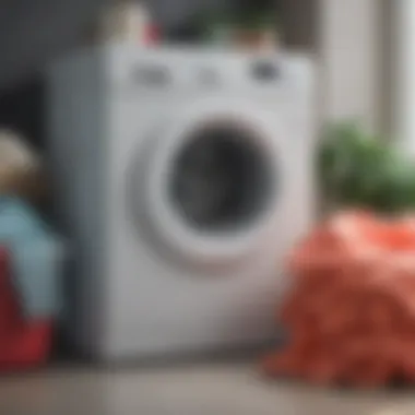 Vibrant Load of Bleached Clothes A washing machine with a bright load of bleached clothes inside.