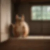 Squirrel peeking from an attic opening