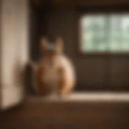 Squirrel peeking from an attic opening