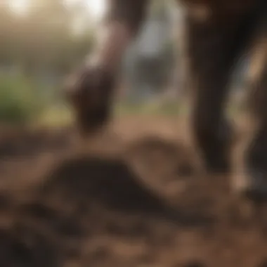 Preparing soil for planting grass seeds