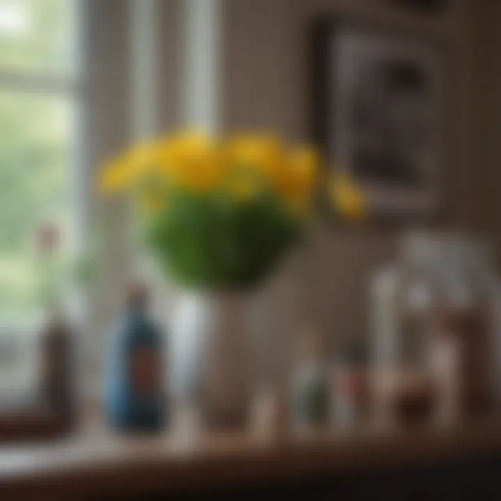 Flower food packets next to a vase