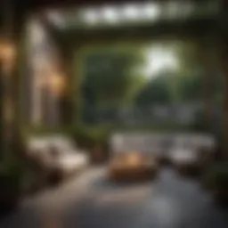 Beautifully designed patio with comfortable seating and greenery