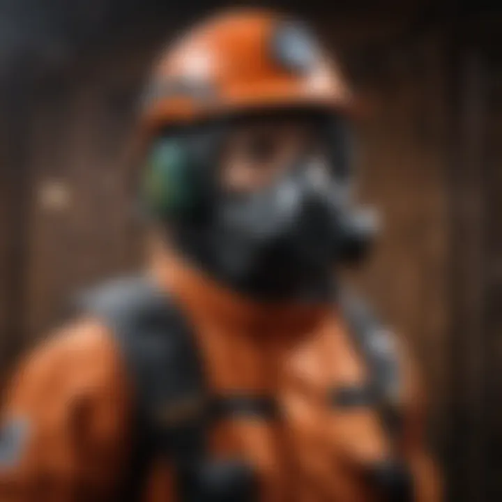 Safety gear worn by a person during mold cleaning