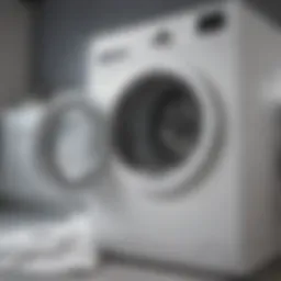 A washing machine filled with bright white clothes